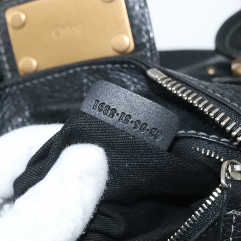 【日本直送】Chloe Paddington 手提包，黑色金色銀色真皮款，正品 am11055SAV-11