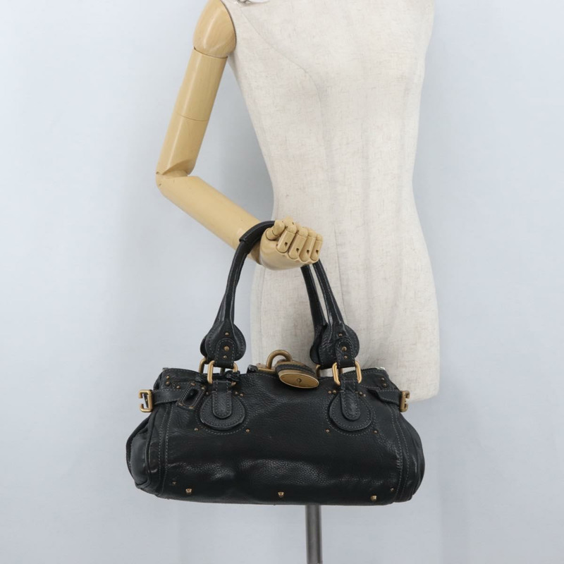 【日本直送】Chloe Paddington 手提包，黑色金色銀色真皮款，正品 am11055SAV-24