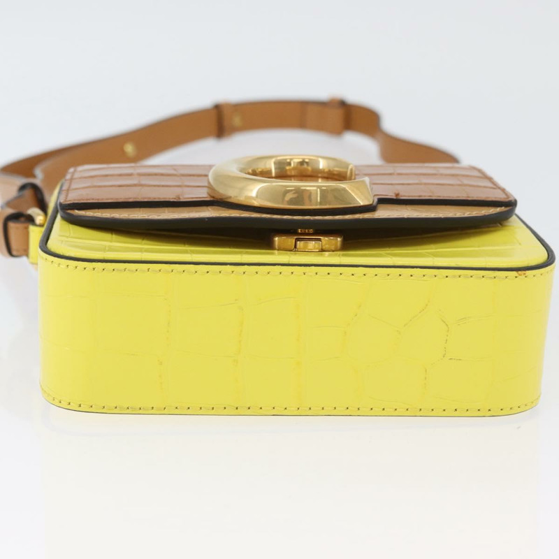 【日本直送】Chloe C 手提包 壓花皮革 兩用 棕色 黃色 正品 am11063V-4