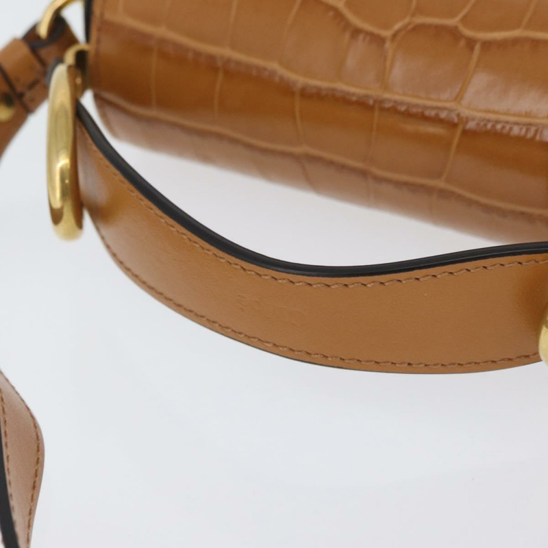 【日本直送】Chloe C 手提包 壓花皮革 兩用 棕色 黃色 正品 am11063V-6