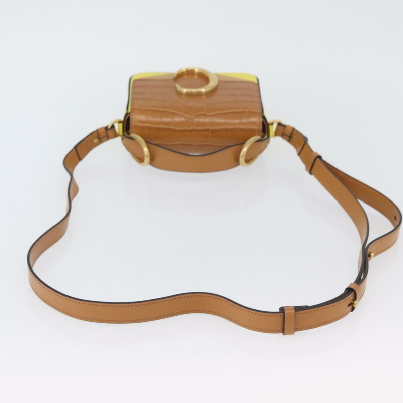 【日本直送】Chloe C 手提包 壓花皮革 兩用 棕色 黃色 正品 am11063V-7