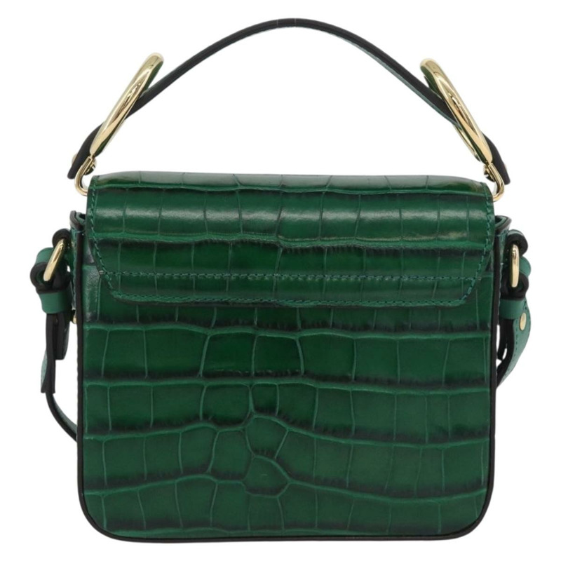【日本直送】Chloe C 手提包 壓花皮革 2way 綠金色 Auth am11062V-1