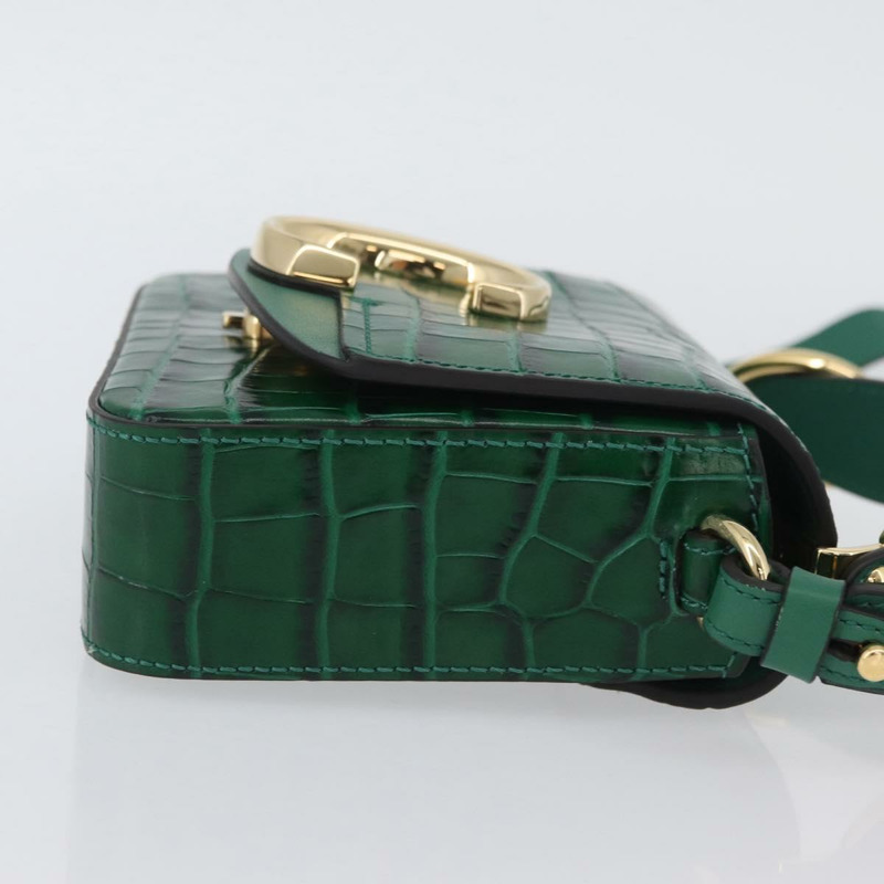 【日本直送】Chloe C 手提包 壓花皮革 2way 綠金色 Auth am11062V-2