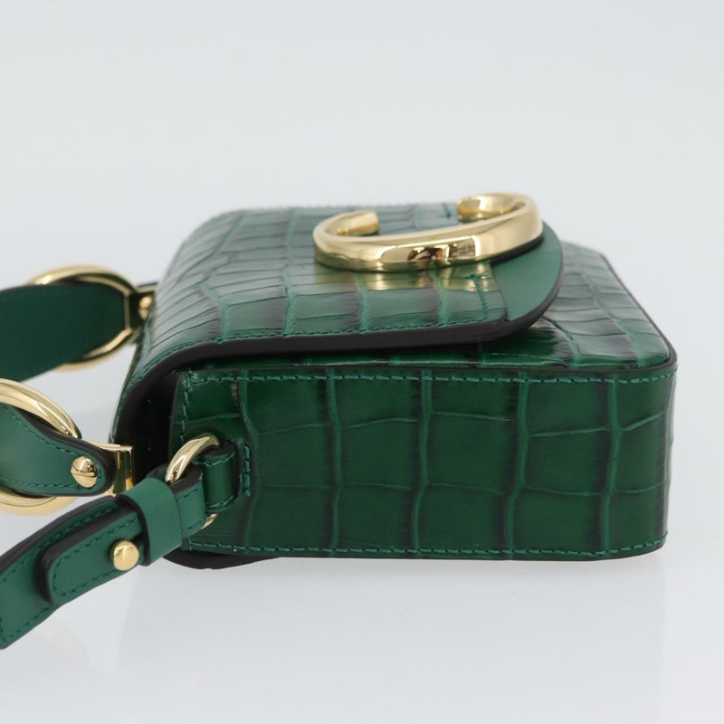 【日本直送】Chloe C 手提包 壓花皮革 2way 綠金色 Auth am11062V-3