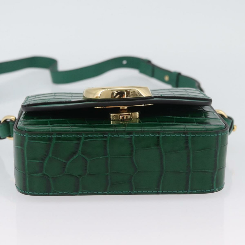 【日本直送】Chloe C 手提包 壓花皮革 2way 綠金色 Auth am11062V-4