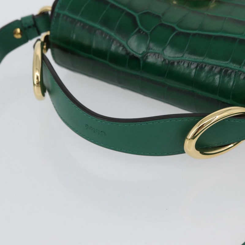 【日本直送】Chloe C 手提包 壓花皮革 2way 綠金色 Auth am11062V-6