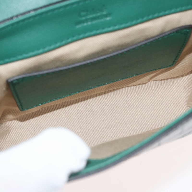 【日本直送】Chloe C 手提包 壓花皮革 2way 綠金色 Auth am11062V-9