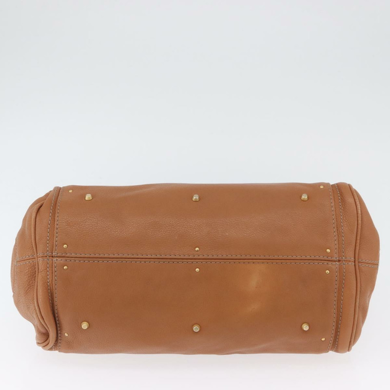 【日本直送】Chloe Paddington 手提包，棕色、銀色、金色皮革，正品 AMZ440A-4