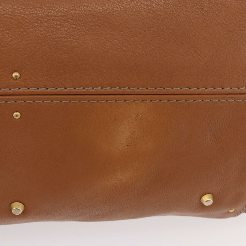 【日本直送】Chloe Paddington 手提包，棕色、銀色、金色皮革，正品 AMZ440A-5