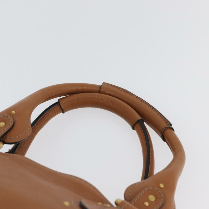 【日本直送】Chloe Paddington 手提包，棕色、銀色、金色皮革，正品 AMZ440A-13