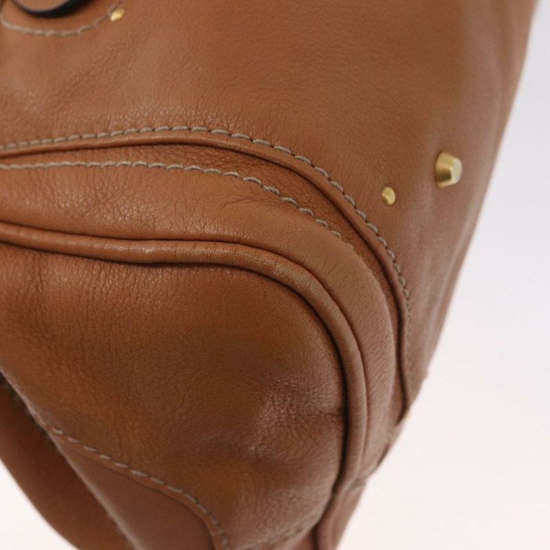 【日本直送】Chloe Paddington 手提包，棕色、銀色、金色皮革，正品 AMZ440A-16