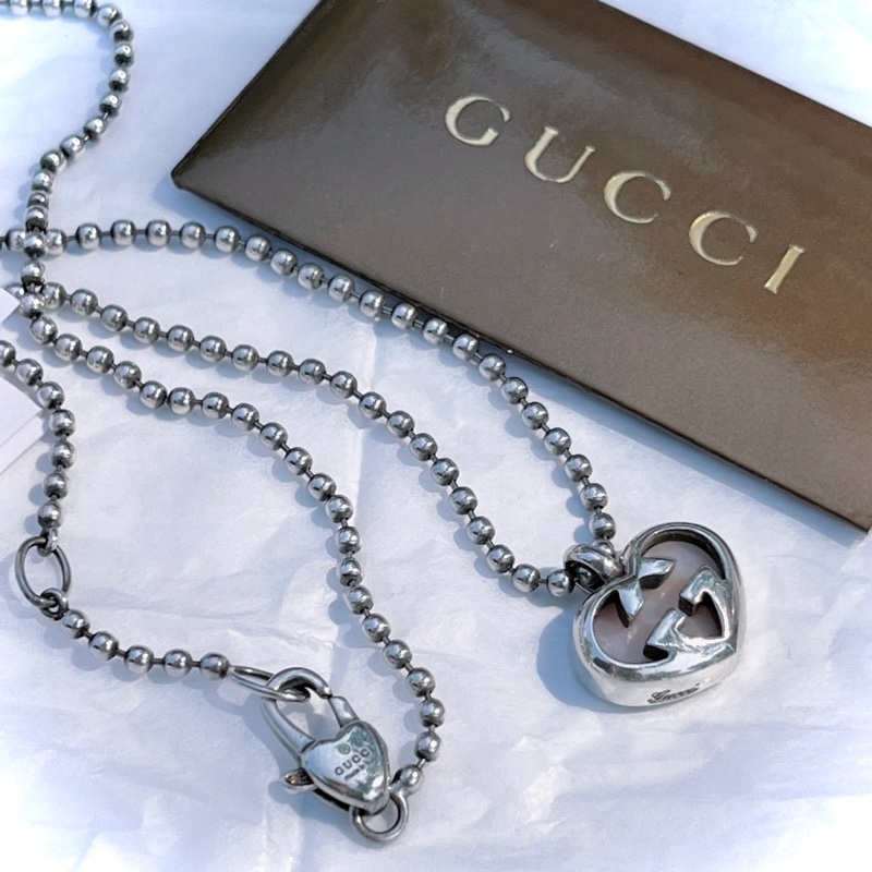 GUCCI純銀愛心項鍊 極美🩶-0