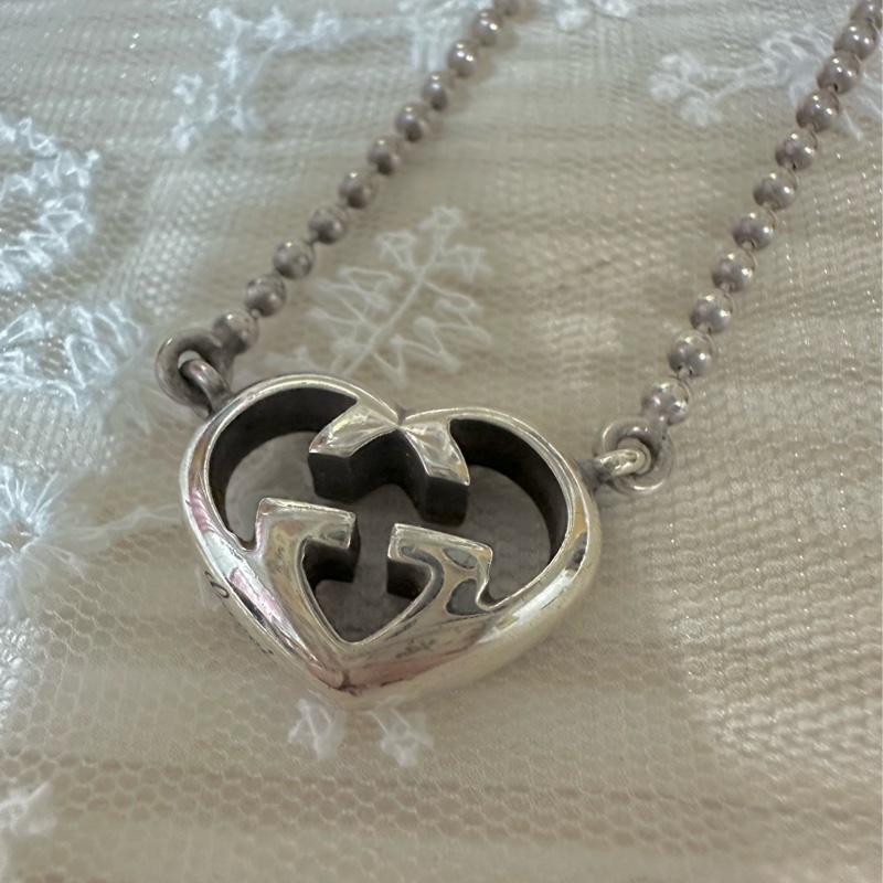 GUCCI純銀愛心項鍊 極美🩶-1