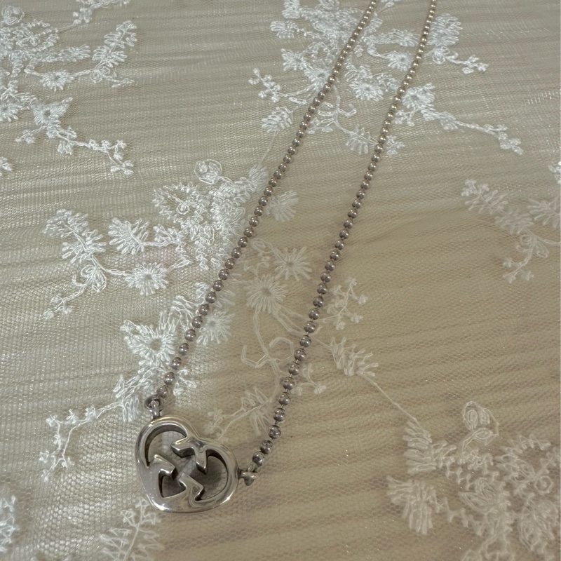 GUCCI純銀愛心項鍊 極美🩶-4