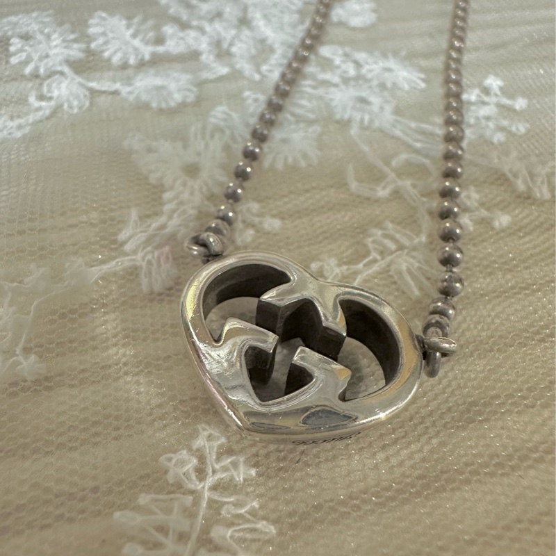 GUCCI純銀愛心項鍊 極美🩶-5