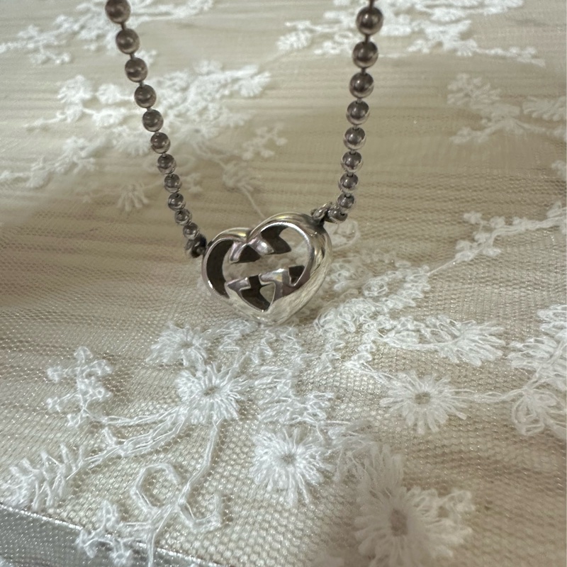 GUCCI純銀愛心項鍊 極美🩶-10