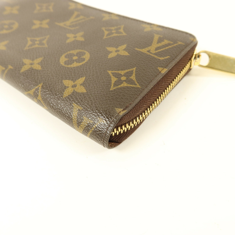 LOUIS VUITTON Monogram Long Round Wallet金扣長錢包-10