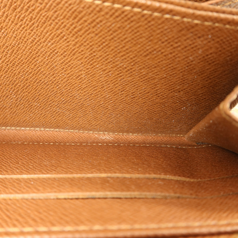 LOUIS VUITTON Monogram Long Round Wallet金扣長錢包-15