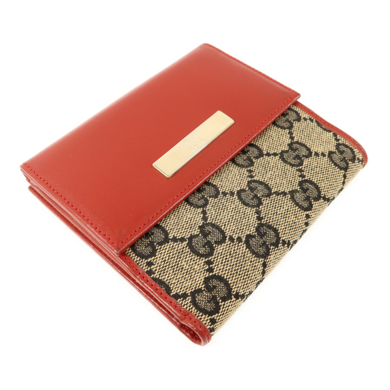 GUCCI 帆布Bifold Wallet金扣錢包-2