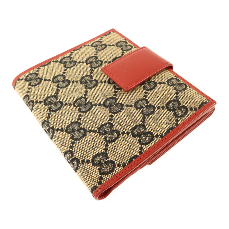 GUCCI 帆布Bifold Wallet金扣錢包-3