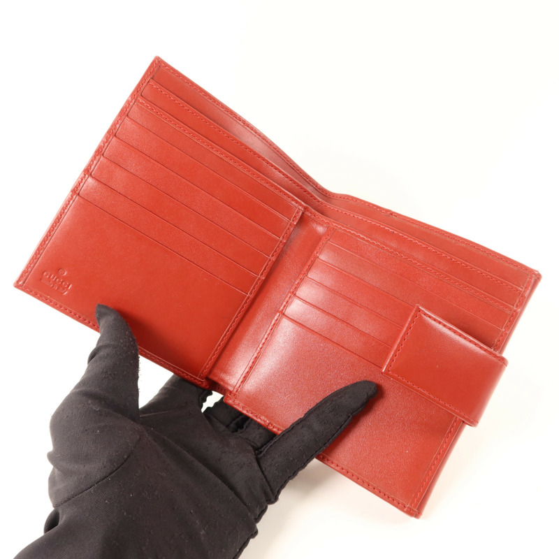 GUCCI 帆布Bifold Wallet金扣錢包-5