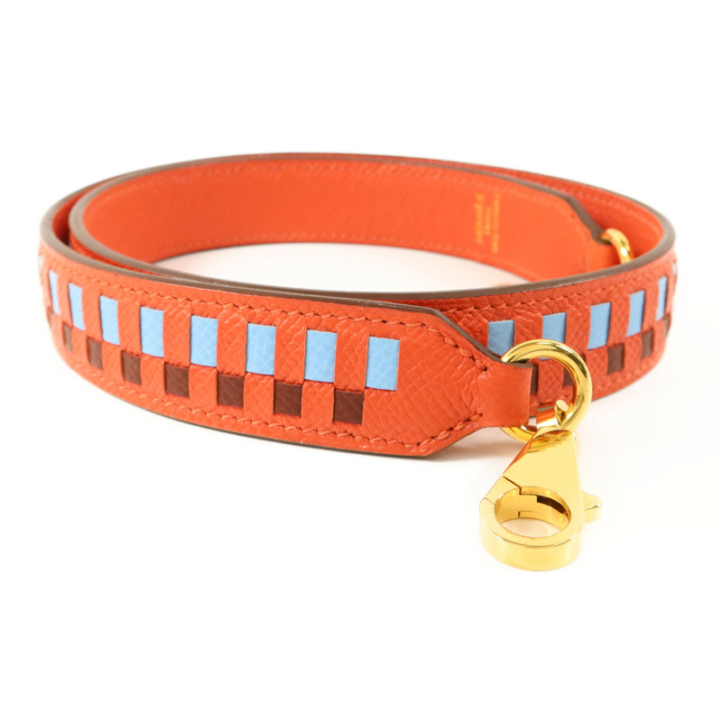 HERMES Epsom皮革Shoulder Strap 70cm金扣肩帶-0