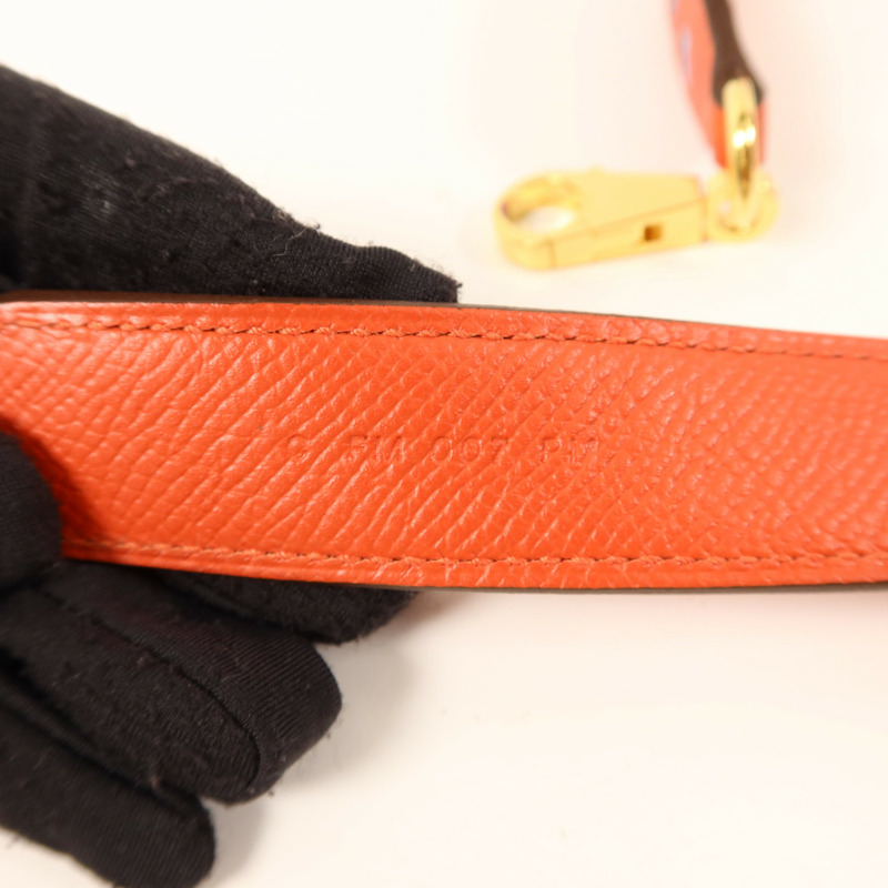 HERMES Epsom皮革Shoulder Strap 70cm金扣肩帶-5