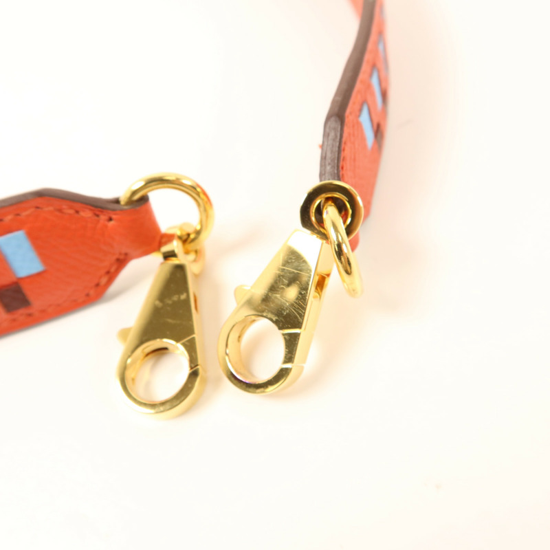 HERMES Epsom皮革Shoulder Strap 70cm金扣肩帶-6