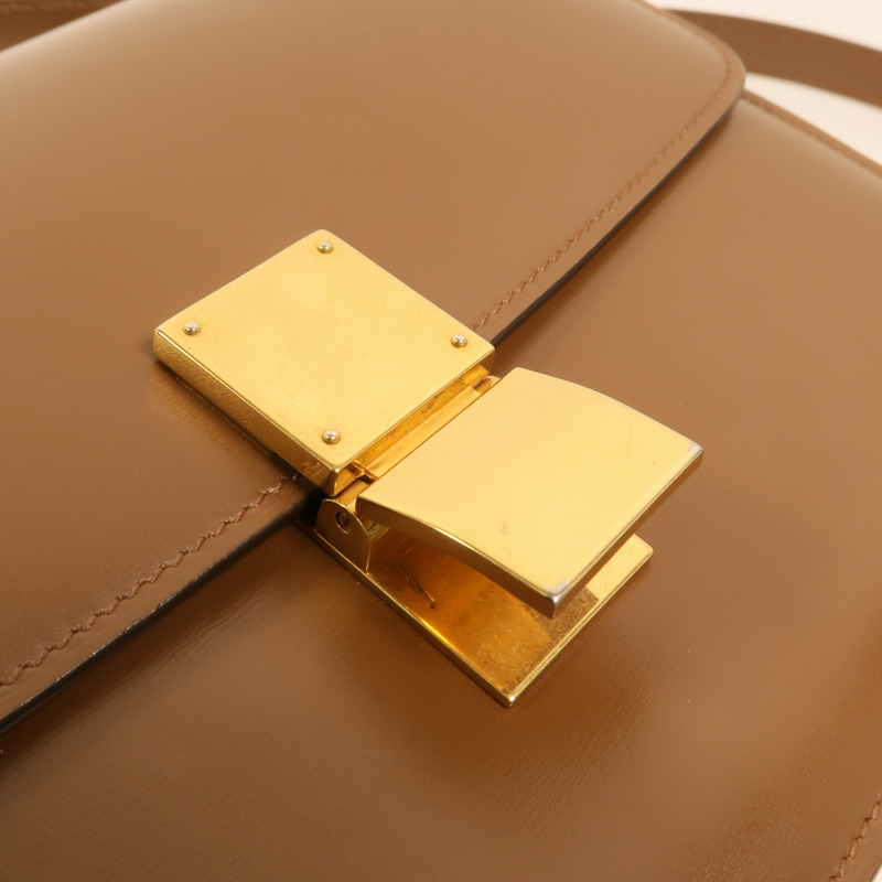CELINE 牛皮皮革Classic Box Medium金扣肩背袋-10