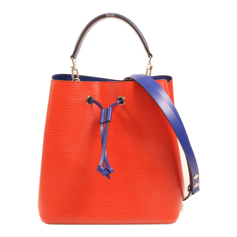 LOUIS VUITTON Epi NeoNoe MM銀扣手挽肩背兩用袋紅色藍色-0