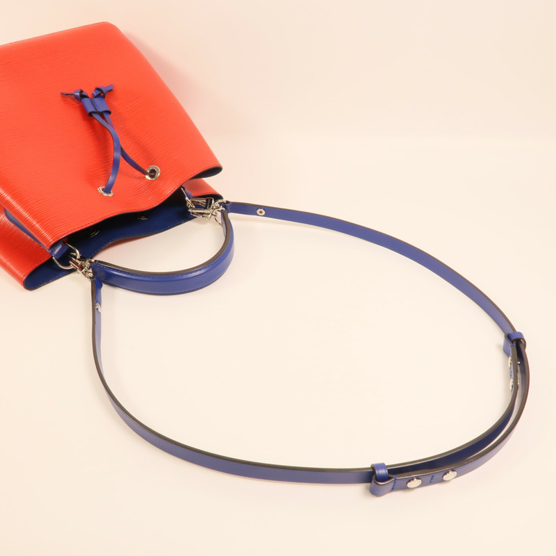 LOUIS VUITTON Epi NeoNoe MM銀扣手挽肩背兩用袋紅色藍色-9