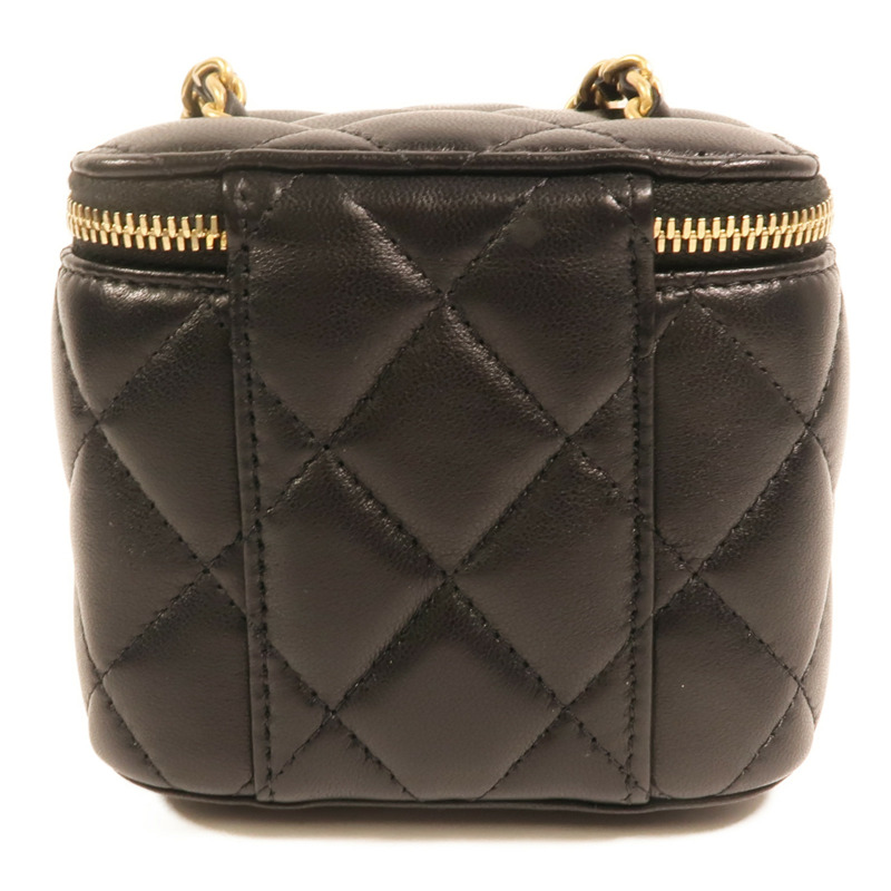 CHANEL 羊皮皮革Mini Vanity Case With Gold Ball金扣鏈帶肩背袋-1