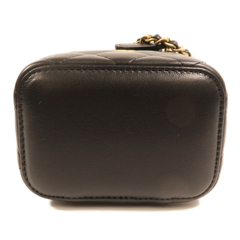 CHANEL 羊皮皮革Mini Vanity Case With Gold Ball金扣鏈帶肩背袋-3