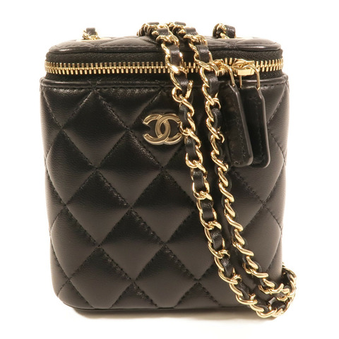 CHANEL 羊皮皮革Mini Pouch With Chain金扣鏈帶肩背袋