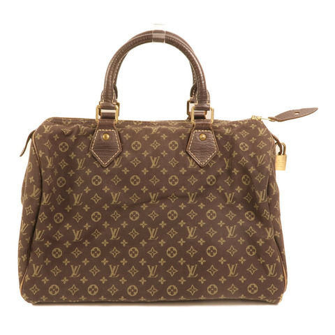 LOUIS VUITTON Monogram Mini Lin Speedy 30金扣手挽袋