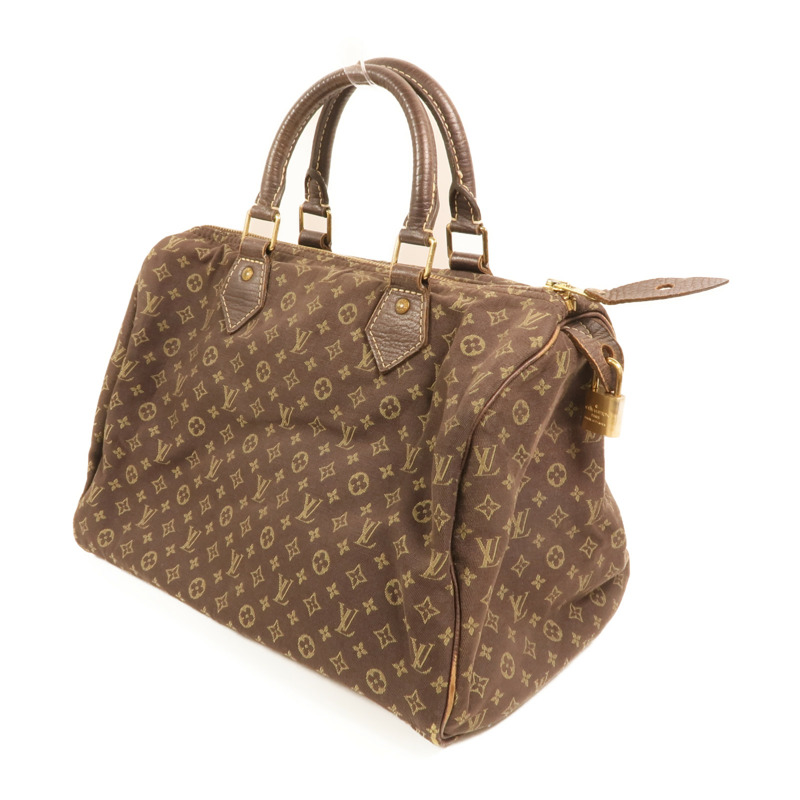 LOUIS VUITTON Monogram Mini Lin Speedy 30金扣手挽袋-2