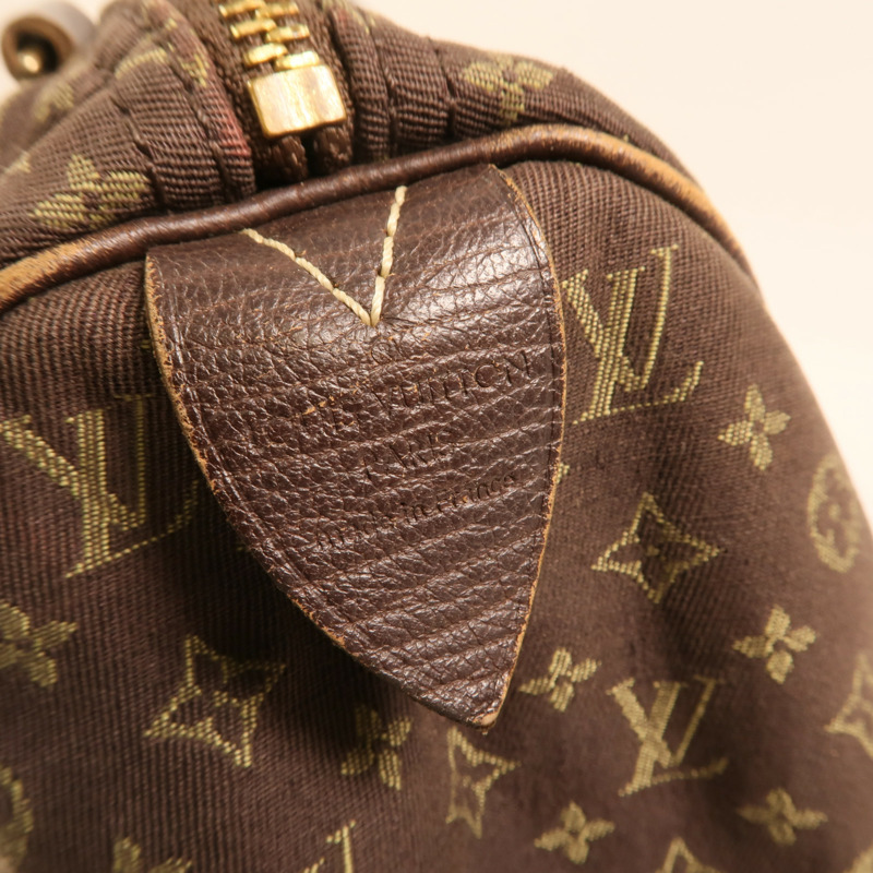 LOUIS VUITTON Monogram Mini Lin Speedy 30金扣手挽袋-5