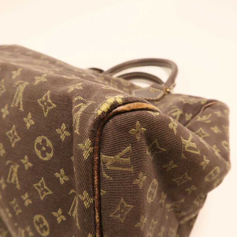 LOUIS VUITTON Monogram Mini Lin Speedy 30金扣手挽袋-12