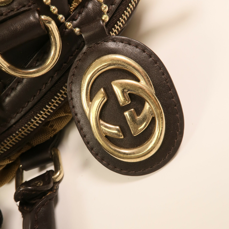 GUCCI 帆布GG Sukey金扣手挽肩背兩用袋-7