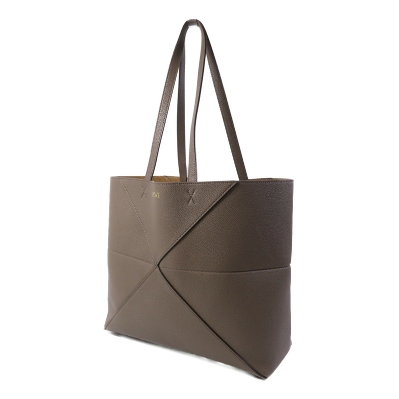 LOEWE 牛皮皮革Puzzle Fold金扣手挽袋-2