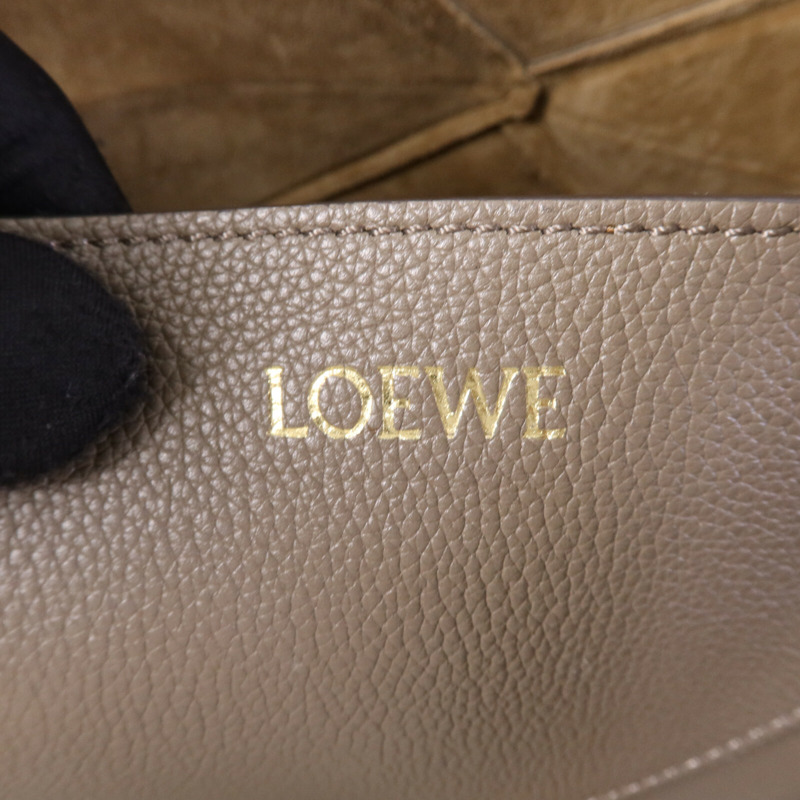 LOEWE 牛皮皮革Puzzle Fold金扣手挽袋-5