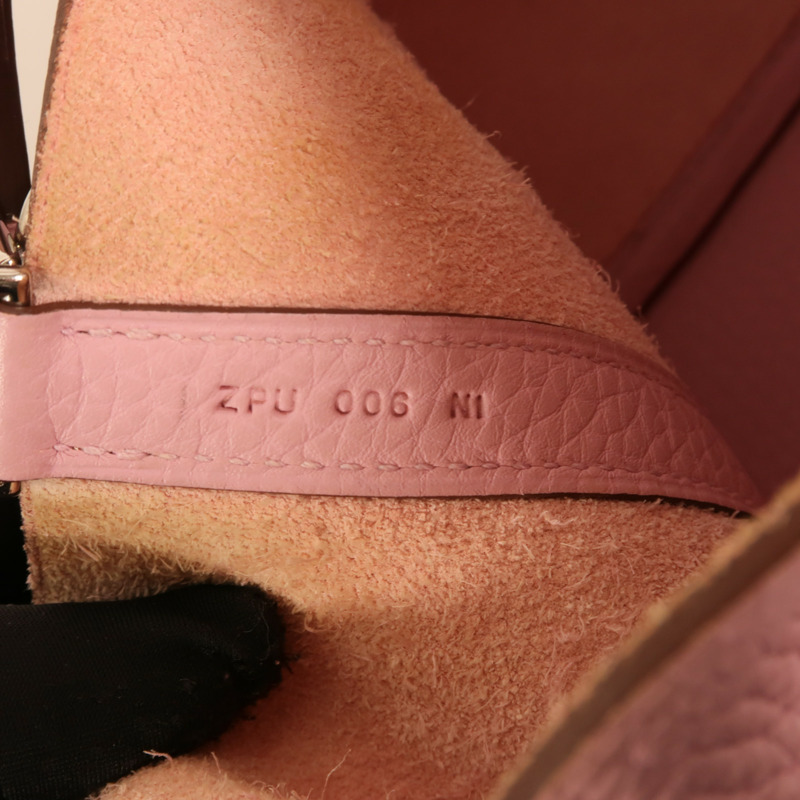 HERMES Clemence皮革Picotin PM銀扣手挽袋Mauve Sylvestre-6