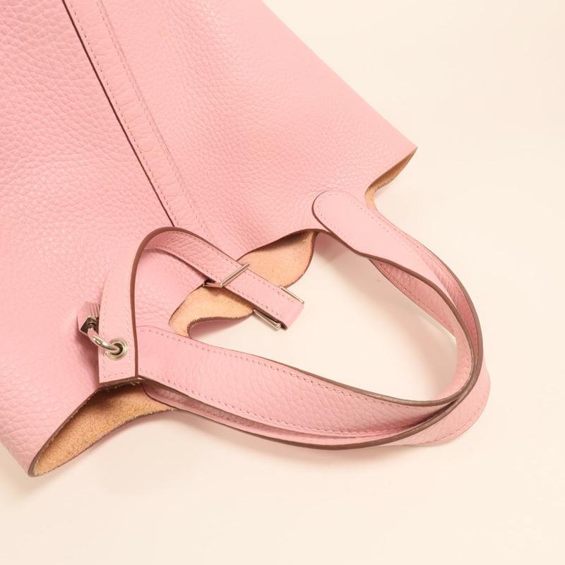 HERMES Clemence皮革Picotin PM銀扣手挽袋Mauve Sylvestre-7