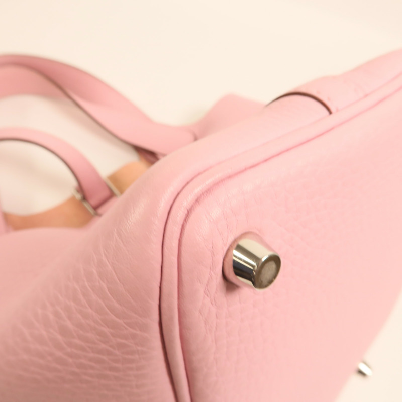 HERMES Clemence皮革Picotin PM銀扣手挽袋Mauve Sylvestre-11