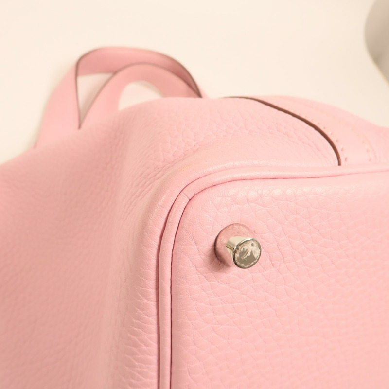 HERMES Clemence皮革Picotin PM銀扣手挽袋Mauve Sylvestre-13