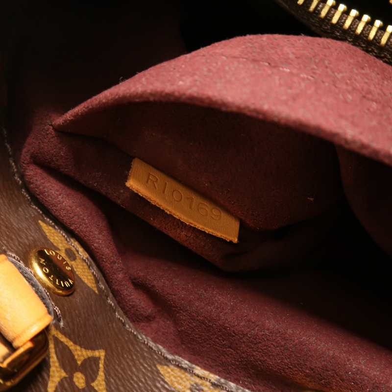 LOUIS VUITTON Monogram Montaigne BB金扣手挽肩背兩用袋棕色-6