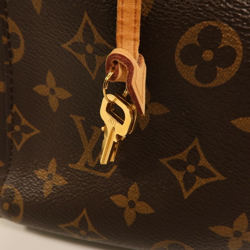 LOUIS VUITTON Monogram Montaigne BB金扣手挽肩背兩用袋棕色-9