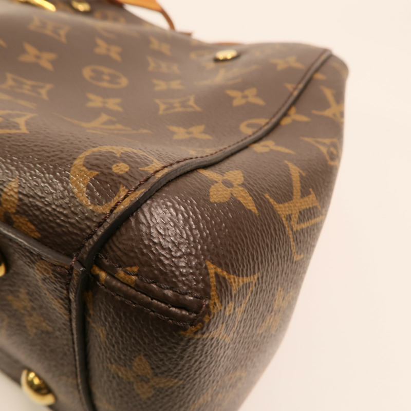LOUIS VUITTON Monogram Montaigne BB金扣手挽肩背兩用袋棕色-12