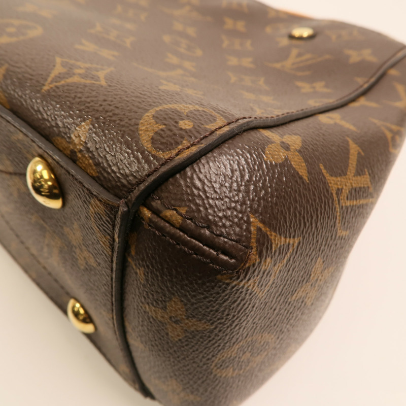 LOUIS VUITTON Monogram Montaigne BB金扣手挽肩背兩用袋棕色-14