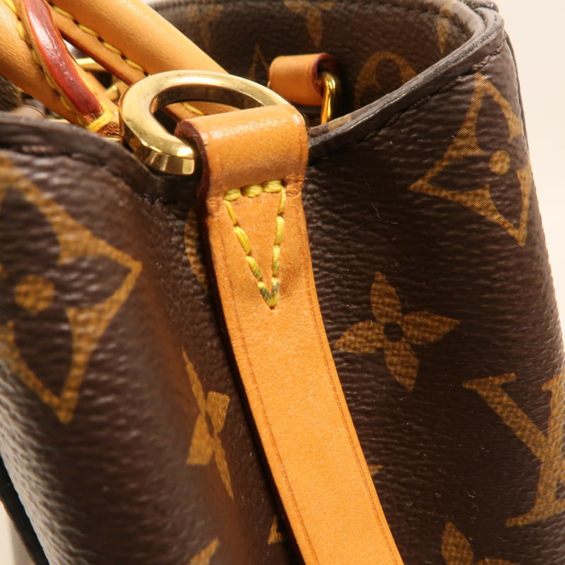 LOUIS VUITTON Monogram Montaigne BB金扣手挽肩背兩用袋棕色-17